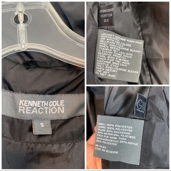 Kenneth Cole Reaction Black Down Puffer Coat Size Small - Picture 15 of 15
